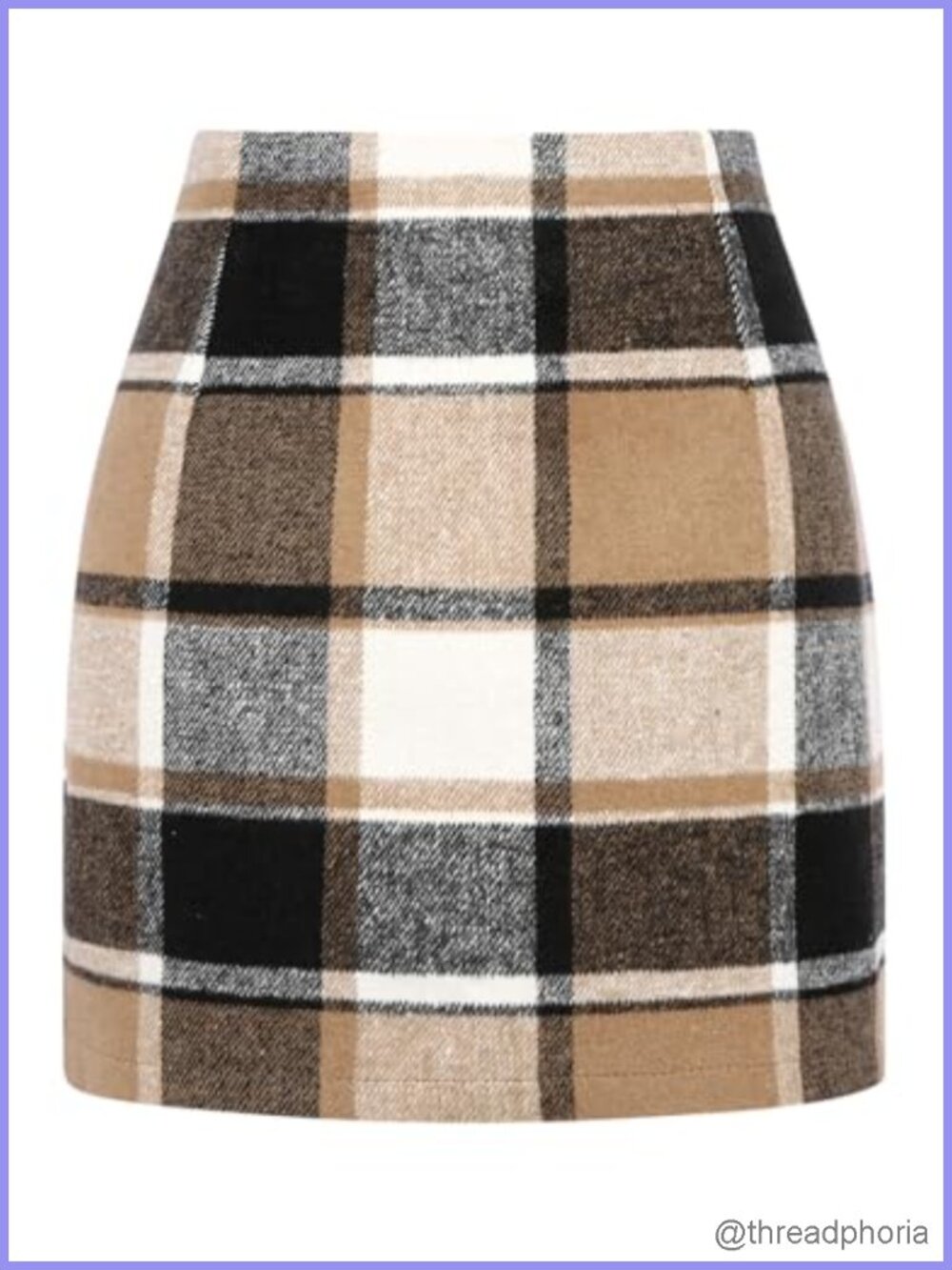 High Waist Plaid Skirt Bodycon Pencil Wool Mini Skirts